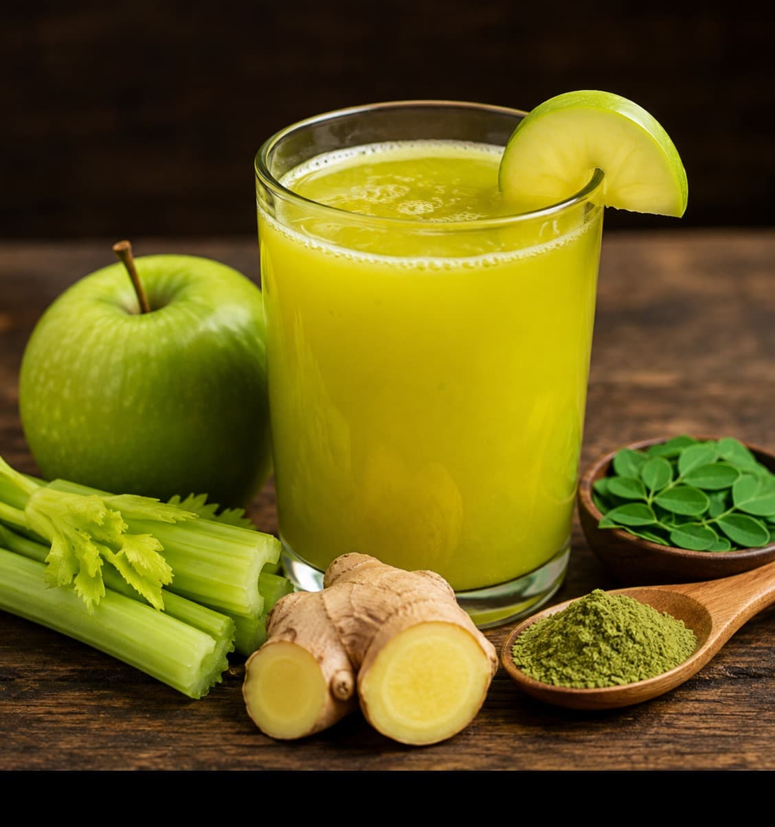 Moringa & Ginger Green Juice – Refreshing Apple Celery Juice
